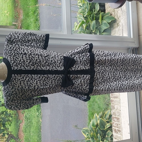 Liz Roberts Dresses & Skirts - Liz Robert's 1980s Black and White with bow short sleeve Dress size 8